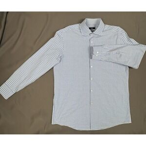 👔 Hugo Boss Men's Sharp Fit Dress Shirt – 17 1/2, 34/35 Blue Plaid – Luxe Work